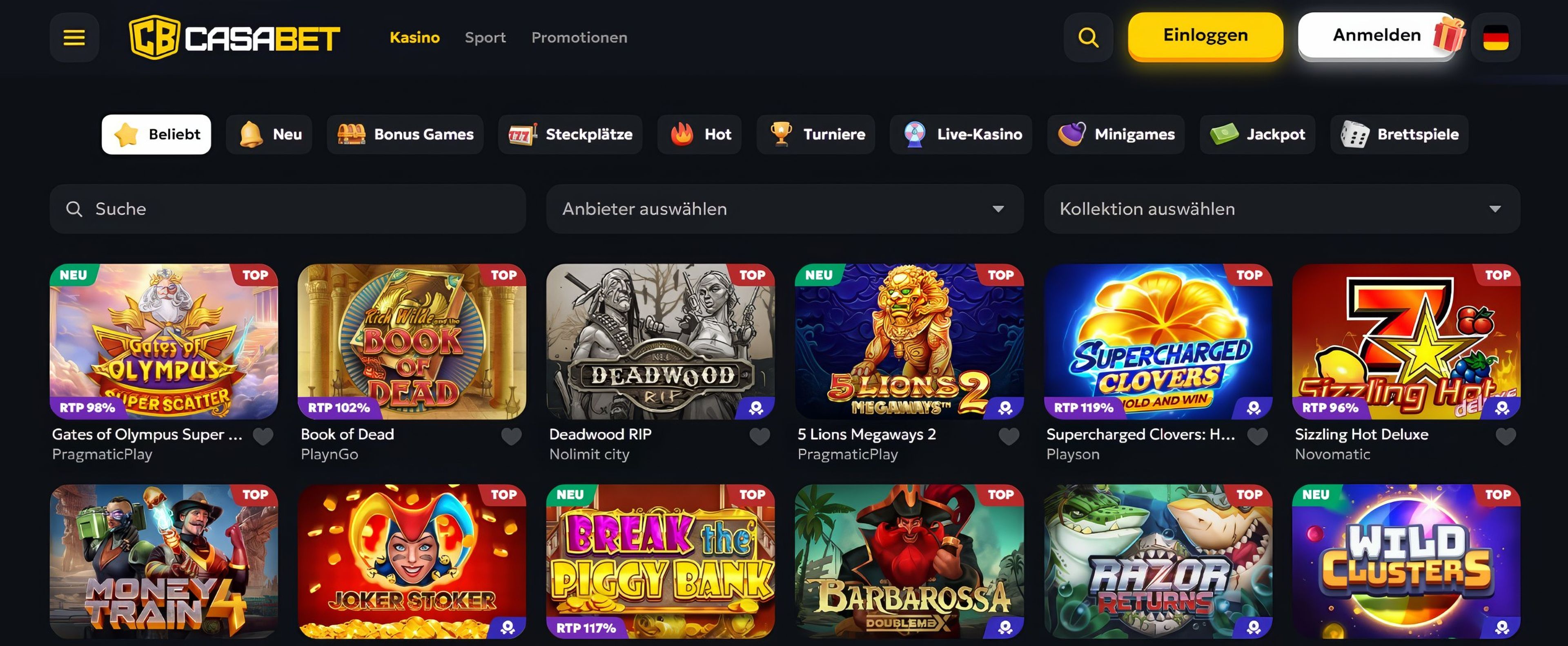 Casabet desktop screenshot 2